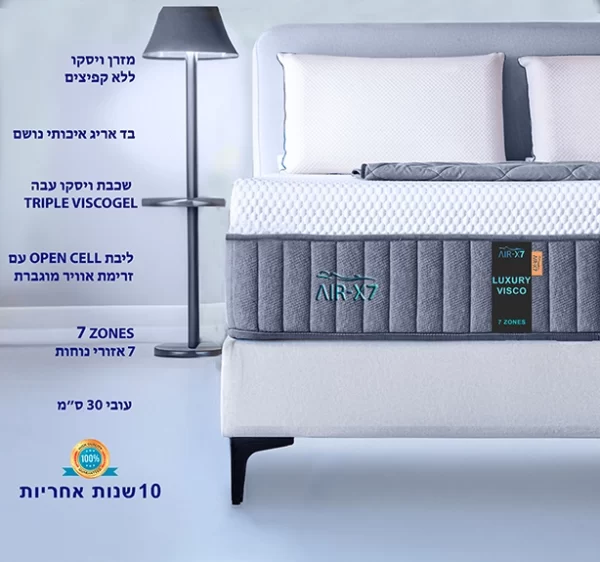 רשימת מאפיינים למזרן LUXURY VISCO מסדרת AIR-X7