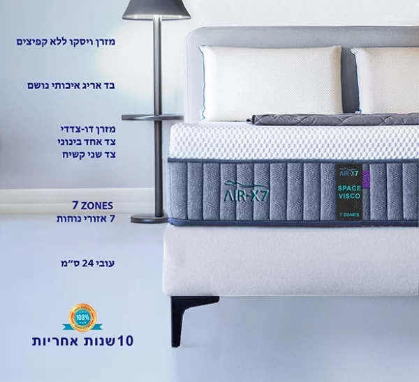 רשימת מאפיינים למזרן SPACE VISCO מסדרת AIR-X7